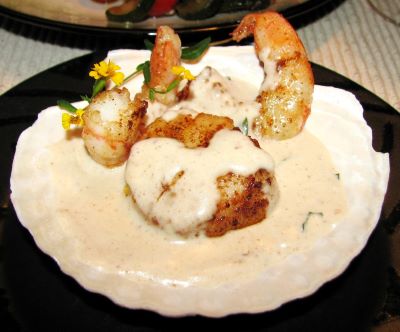 Scallop & Shrimp In Pernod-Sambuca Cream Sauce-1